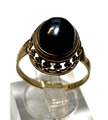 Vintage 333 Gold 8 K Ring Blutstein Hämatit Cabochon Ø 17,5 mm RG 55 gepfl.