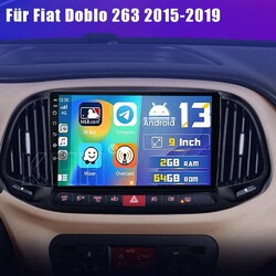 Für Fiat Doblo 263 2015-2019 Android 13 Autoradio GPS NAVI BT SWC WIFI 6+64GB