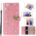 3D Bling Flip PU Leder Handy-Hülle Book Tasche Case TPU Cover Schutz Etui Schale