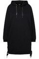 Ulla Popken Damen große Größen Long Hoodie Satinbänder Kapuze Langarm 832306