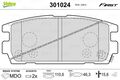 VALEO Bremsbelagsatz, Scheibenbremse 301024 für HYUNDAI
