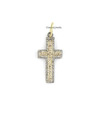 Designer Zweifarbig Diamant Dick Kreuz 925 Sterlingsilber Diamant Kreuz Anhänger