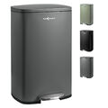 MAXCRAFT Mülleimer Abfalleimer Treteimer Stahl Soft Close Eimer 50L Küche Büro