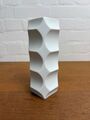 OP ART Hutschenreuther Vase Design Grafisch Fuchs 60er Bisquit Porzellan Weiß