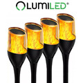 LUMILED 4x Solarleuchte Flammeneffekt Gartenlampe Solar Fackel Flammenlicht IP65
