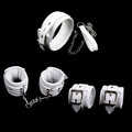 PU Leder Handschellen Fußfesseln Halsband Bondage Sklave Fesselset BDSM Fetisch