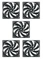 5 x Arctic Cooling F12 PWM PST 120 mm schwarz PC Gehäuse Lüfter, 1350 U/MIN, 53CFM, 4 Pin