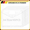 40Tlg Dokumententasche transparent Mappe Dokumente Aktenmappe A4 DHL