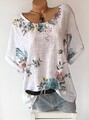 ITALY Gr.44,46,48  Longshirt,Tunika,Bluse,Shirt,Muster,Oversize,Baumwolle,NEU