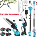2*Akku Teleskop Hochentaster Kettensäge Teleskop Astsäge Teleskopsäge Astschere