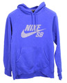 Nike SB Hoodie Kapuzenpullover Herren Skater Sweater blau weiß Gr. S Logo HS97