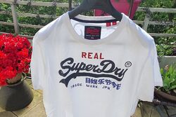 Superdry Herren T-Shirts Gr. XL weiß Vintage Logo-Print - 1x getragen