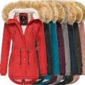 Navahoo Damen Winter Jacke Stepp Parka Mantel Teddyfell warm gefüttert La Viva