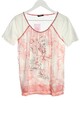 BIBA T-Shirt Damen Gr. DE 36 weiß-pink-hellgrau Casual-Look