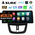 2K 12.3" Android 14 4G+64G CarPlay Autoradio GPS NAVI Für Peugeot 207 2006-2015