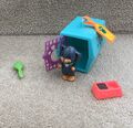 Vintage 1992 Kenner Littlest Pet Shop Perky Welpe mit gemütlicher Kiste 5-teiliges Spielset