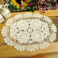 Tischset Handgehäkelt Hohl Home Retro Tisch Vintage Baumwolle Spitze Deckchen