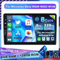 6G+128GB Android 14 GPS Für Mercedes Benz W209 W203 W168 Autoradio Navi Car Play