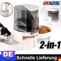 2-in-1 Futterautomat Katze Automatischer Futterspender für Katze und Hund Katzen
