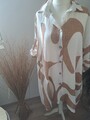 Damenbluse Gr 40-46 Farbe creme mit nougat neu
