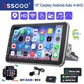 Android 14 4+64G DAB+ Carplay Autoradio 1 DIN GPS Nav RDS Drehbar Bildschirm MIK