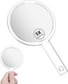 OSDUE Handspiegel, Doppelseitiger Schminkspiegel mit Griff, 1X/5X Vergrößerung S