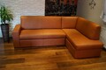 Cognac Echtleder Ecksofa Couch mit Bettfunktion Echt Leder Eckcouch Eck Sofa