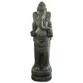 Ganesha Figur 150cm schwarz antik Steinfigur Garten Statue Steinguss frostfest