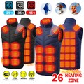 Beheizbare Weste Heizweste 26Zonen USB Beheizte Wärmeweste Vest Heizjacke Unisex