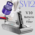 V10 6000mAH Akku Li-ion 25,2V Akku für Dyson Cyclone V10 SV12,Absolute +Filter