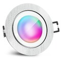 RW-2 Einbaustrahler IP44 Alu silber flach rund mit LED Smart RGB Lampe Bad Spot