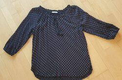 EDC Esprit Bluse Gr. M 38/40 schwarz mit Muster 3/4Ärmel 100% Viskose leger