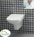 WC Wand Toilette hängend Spülrandlos CLEAN ON Tiefspüler mit Absenkautomatik C