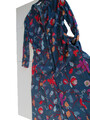 Kleid Maxi Gr.40 Hemdblusenkleid Viskose Jake*s dunkl.Petrol mit bunten Blumen