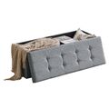 Sitzhocker mit Stauraum, 114x38x38 CM, Sitzbank Faltbar Truhen, Deckel Abnehmbar