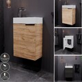 Waschbeckenunterschrank 40 cm mit keramik Waschbecken WC Badmöbel Set Gästebad