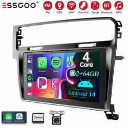 2+64GB 10.1" Android 14 Apple Carplay Autoradio GPS Navi KAM Für VW Golf VII MK7