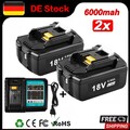 2X 6,0Ah Akku für Makita 18V LXT Akku BL1860B BL1850 BL1830 BL1860 mit Ladegerät