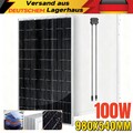 100W Monokristallin Solarmodul Photovoltaik 12V Mono Solarpanel Dach Gartenhaus