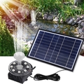 7W Solarpumpe Springbrunnen Teichpumpe Brunnen Wasserspiel Akku Garten Fontäne