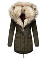 Navahoo Sweety Damen Jacke Parka Mantel Winterjacke warm Kunstpelz Doppelkapuze 