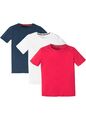 2er Pack Jungen Basic T-Shirt aus Bio-Baumwolle Gr. 140/146 Dunkelblau/Rot Neu