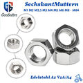 SechskantMuttern DIN 934 Edelstahl Rostfrei A2 V2A/A4 M1 M2 M3 M4 M5 M6 Bis M64