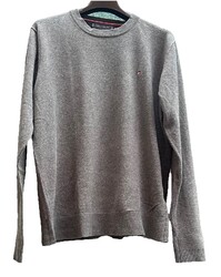 TOMMY HILFIGER Herren langarm Sweatshirt In dunkel grau, Gr. M 89% Baumwolle