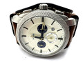 FOSSIL MACHINE FS 5922 Chrono Herrenuhr Echtleder BraunWeiß Armbanduhr Uhr Clock