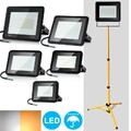LED Fluter Außen 10W-100W Scheinwerfer Flutlicht mit Stativ Strahler Baustrahler