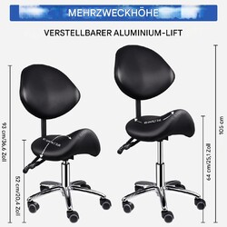 Sattelhocker Rollhocker Hocker Drehhocker Höhenverstellbar Arbeitshocker