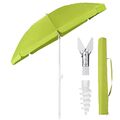 160 cm Sonnenschirm für Balkon Garten Strandschirm mit Bodenhülse & Schutzhülle