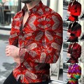 Party Freizeit 1 * Hemd Shirts Tops Mode Print Shirt Slim Langarm