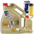 BOSCH ÖLFILTER+6L CASTROL 5W30 M passend für BMW 1er E81 E87 3er E90 E91 5er E60